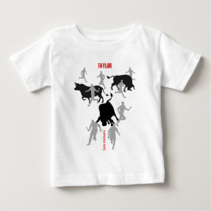 T-shirt Pour Bébé Custom, San Fermin Pamplona, encierro / Bull run,