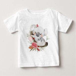 T-shirt Pour Bébé Cute Baby Koala Gold Speckle Nom personnalisé