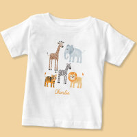 Cute Baby Safari Animal Aquarelle Nom Personnalisé