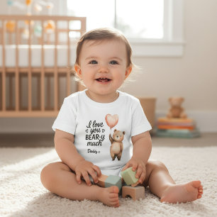 T-shirt Pour Bébé Cute Bear Saint-Valentin "Je t'aime Ourson"