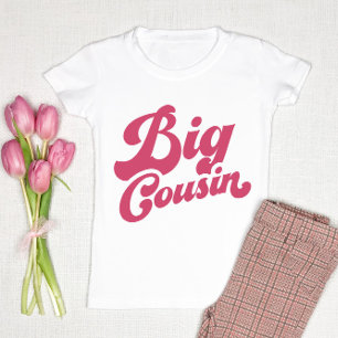 T-shirt Pour Bébé Cute Big Cousin   Famille de jumelage rose