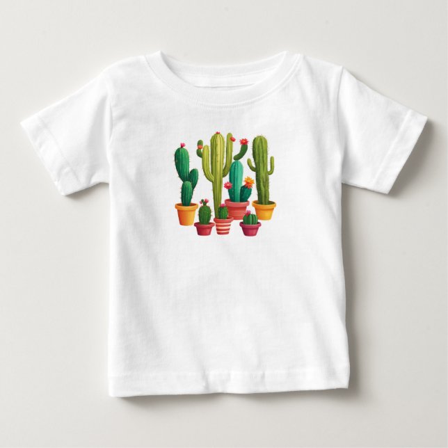 T-shirt Pour Bébé Cute Cactus (Devant)