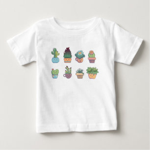 T-shirt Pour Bébé Cute Cactus Collector Kawaii Succulent Lover