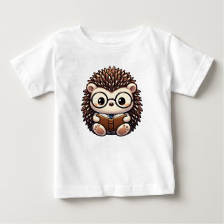 T-shirt Pour Bébé Cute Chibi Lecture Hedgehog