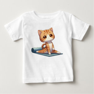 T-shirt Pour Bébé Cute Chibi Yoga Chat