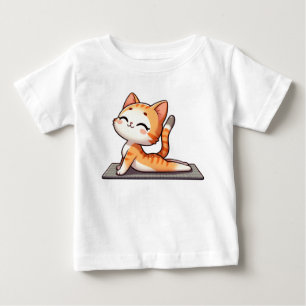 T-shirt Pour Bébé Cute Chibi Yoga Chat