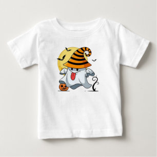 T-shirt Pour Bébé Cute Clipart Citrouille Éffrayant Halloween Bat