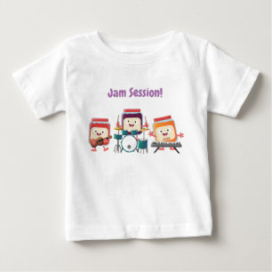 T-shirt Pour Bébé Cute confiture session dessin animé musicien humou