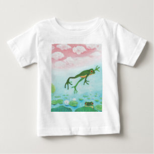 T-shirt Pour Bébé Cute Funny Frog Sauts Dans L'Étang