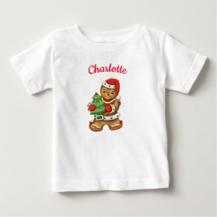 T-shirt Pour Bébé Cute Gingerbread Cookie nom personnalisé