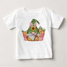 CUTE GREEN EASTER GNOME WITH ORANGE CARROTS