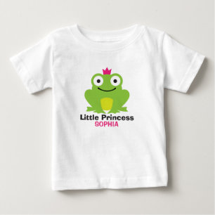 T-shirt Pour Bébé Cute grenouille avec couronne et nom de bébé per