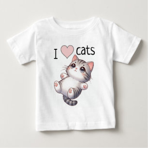 T-shirt Pour Bébé Cute Gris Tabby Chat