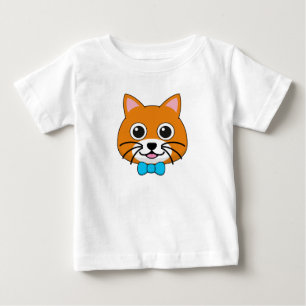 T-shirt Pour Bébé Cute Happy Ginger Cat avec Papillon