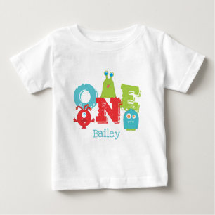 T-shirt Pour Bébé Cute Little Monster ONE 1er anniversaire