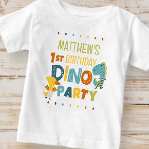 T-shirt Pour Bébé Cute Modern Dino Dinosaur fête d'anniversaire pour