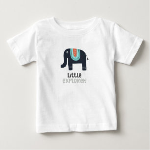 T-shirt Pour Bébé Cute Nordic Little Explorer Elephant