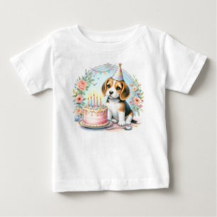 T-shirt Pour Bébé Cute Pastel Beagle chiot - Anniversaire