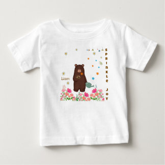 T-shirt Pour Bébé Cute Personalized Bear Gardening Sprinkle Joy Baby