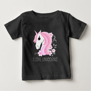 T-shirt Pour Bébé Cute rose faux argent magique Unicorn personnalisa