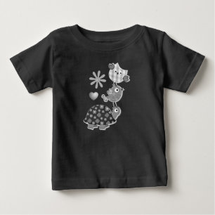 T-shirt Pour Bébé Cute tortue et hibou