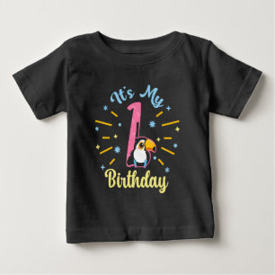 T-shirt Pour Bébé Cute Toucan 1er Anniversaire 1 An Fille de naissan