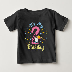 T-shirt Pour Bébé Cute Toucan 2e anniversaire 2 année fille de naiss
