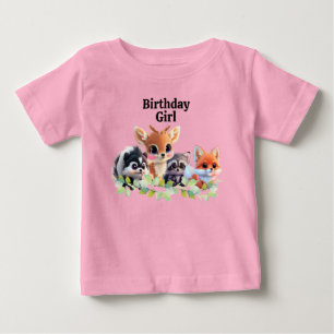 T-shirt Pour Bébé Cute Woodland amis renard skunk raccoon cerf
