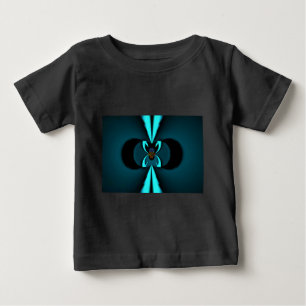 T-shirt Pour Bébé Cyan et Black Abstrait Art Print