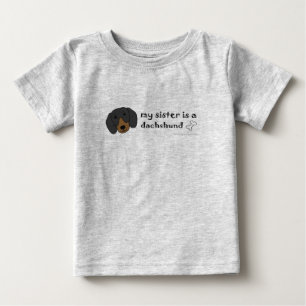 T-shirt Pour Bébé DachshundBlackTanSoeur