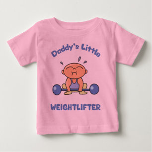 T-shirt Pour Bébé Daddy Little Weightlifter Enfants Poids