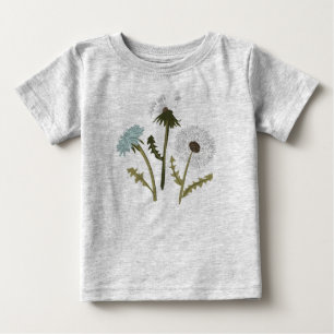 T-shirt Pour Bébé Dandelions Fleurs gris Bleu