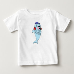 T-shirt Pour Bébé Dauphin à l'écoute de la musique