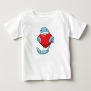 T-shirt Pour Bébé Dauphin avec coeur