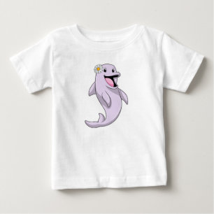 T-shirt Pour Bébé Dauphin avec fleur marguerite