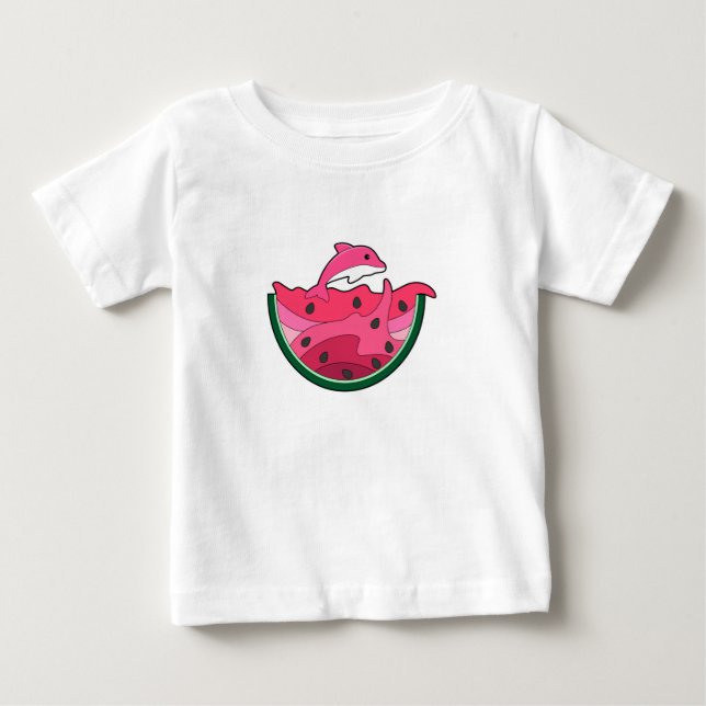 T-shirt Pour Bébé Dauphin avec pastèque (Devant)