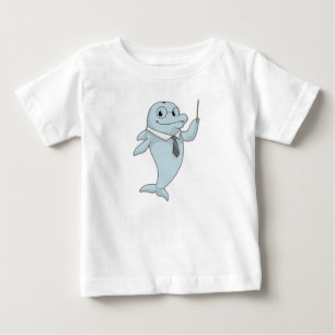 T-shirt Pour Bébé Dauphin comme enseignant avec pointeur