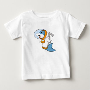 T-shirt Pour Bébé Dauphin en astronaute avec costume