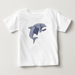 T-shirt Pour Bébé Dauphin en coiffeur avec peigne