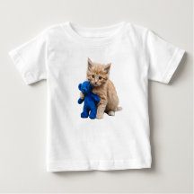 T-SHIRT pour bébé de chaton et d'ours en peluche
