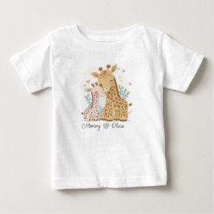 T-shirt pour bébé de Giraffe personnalisée