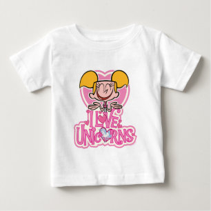 T-shirt Pour Bébé Dee Dee - I Love Unicorns