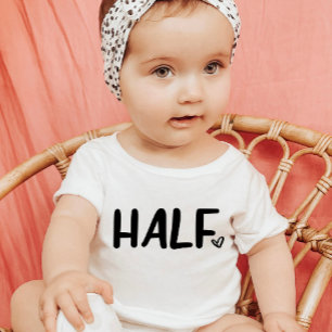T-shirt Pour Bébé Demi minimaliste Coeur Demi-anniversaire