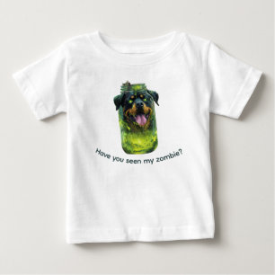 T-shirt Pour Bébé Déplaisant Rottweiler Frankenstein Jar Illustratio