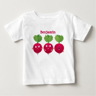 T-shirt Pour Bébé Des radis mignons chantant des légumes de dessin a