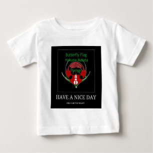 T-shirt Pour Bébé Design du Bouclier kenyan : Drapeau de papillon.