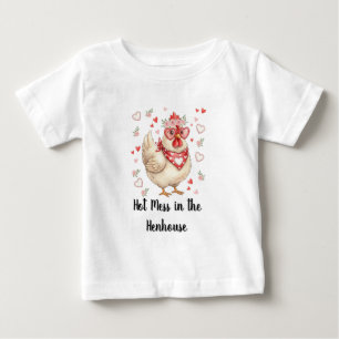 T-shirt Pour Bébé Désordre dans le poulailler pour la Saint-Valentin