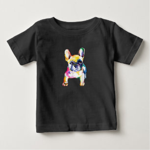 T-shirt Pour Bébé Dessin à la main de Bulldog Français