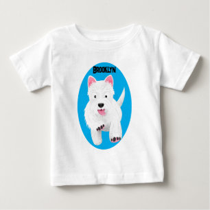 T-shirt Pour Bébé Dessin animé de terrier west highland blanc mignon