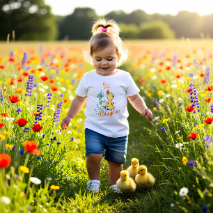 T-shirt Pour Bébé Dessin de canard mignon et curieux